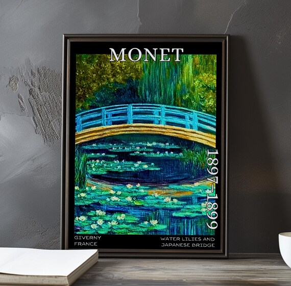 Japanese Bridge White Lily Carpet Bloom Monet 1897-1899 Poster