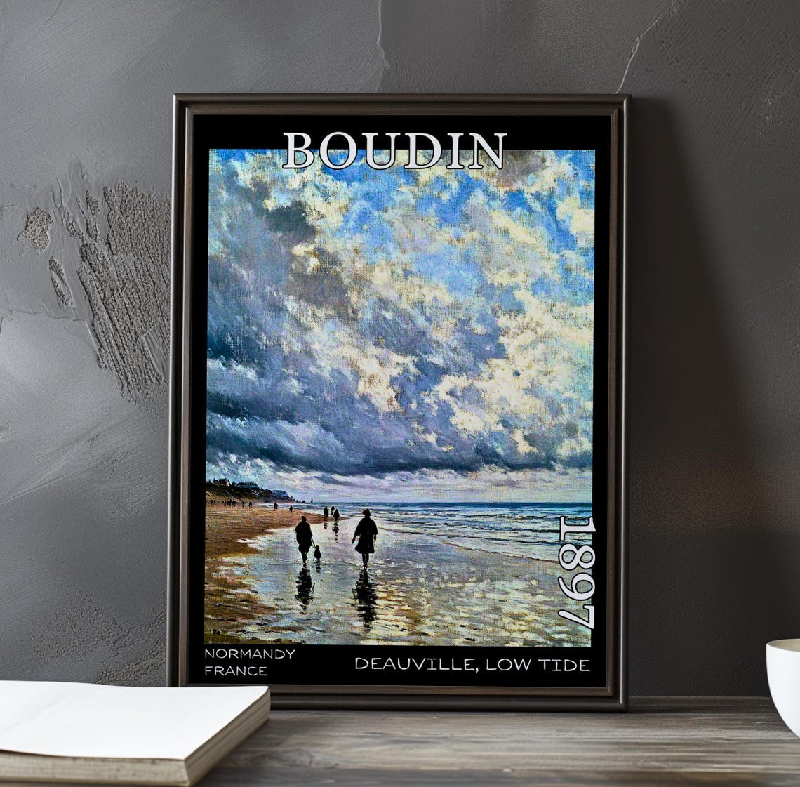 Eugene Boudin Deauville Low Tide Brooding Sky Figures 1897 Poster