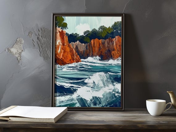 A Bold Coastal Landscape Flix Vallotton Inspired Impressionist Art Poster Nabi Movement Print Vallottonstyle French Decor