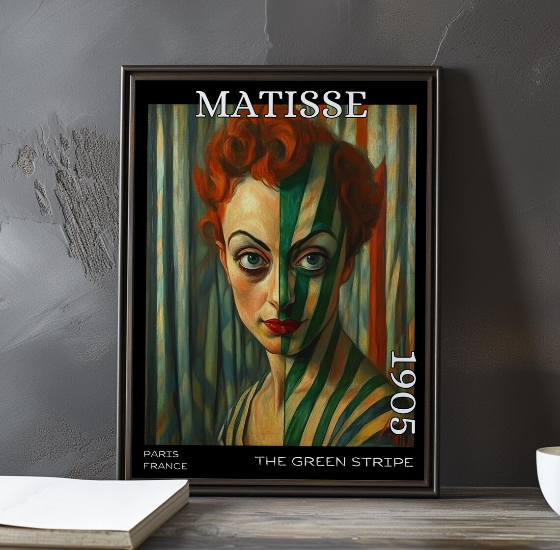 Matisse Green Stripe 1905 Paris Red Hair Portrait Fauvist Poster