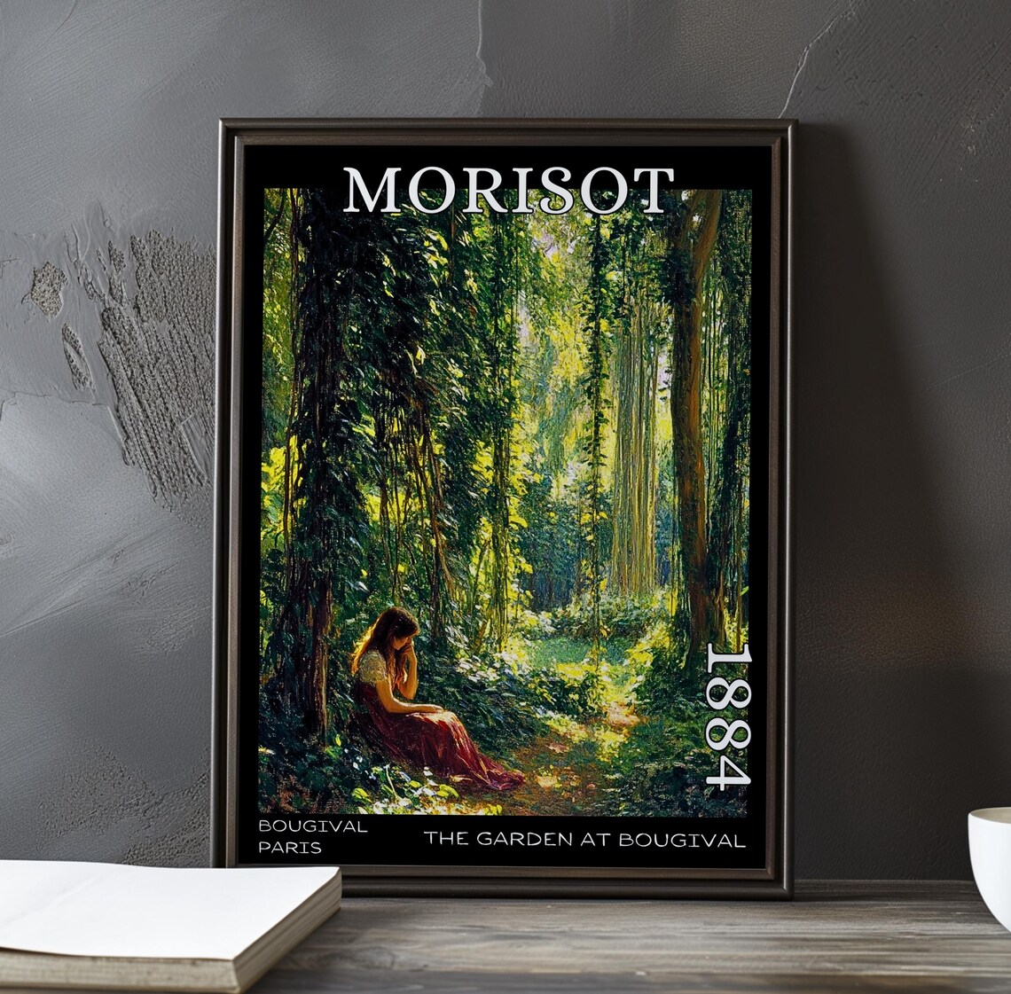 Morisot The Garden at Bougival 1884 Seated Woman in Tall Woods Poster