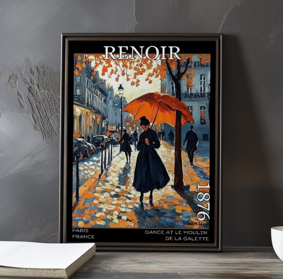 Dance At Le Moulin De La Galette 1876 Pierreauguste Renoir Print Poster French Impressionism Paris Social Life Montmartre Decor Art
