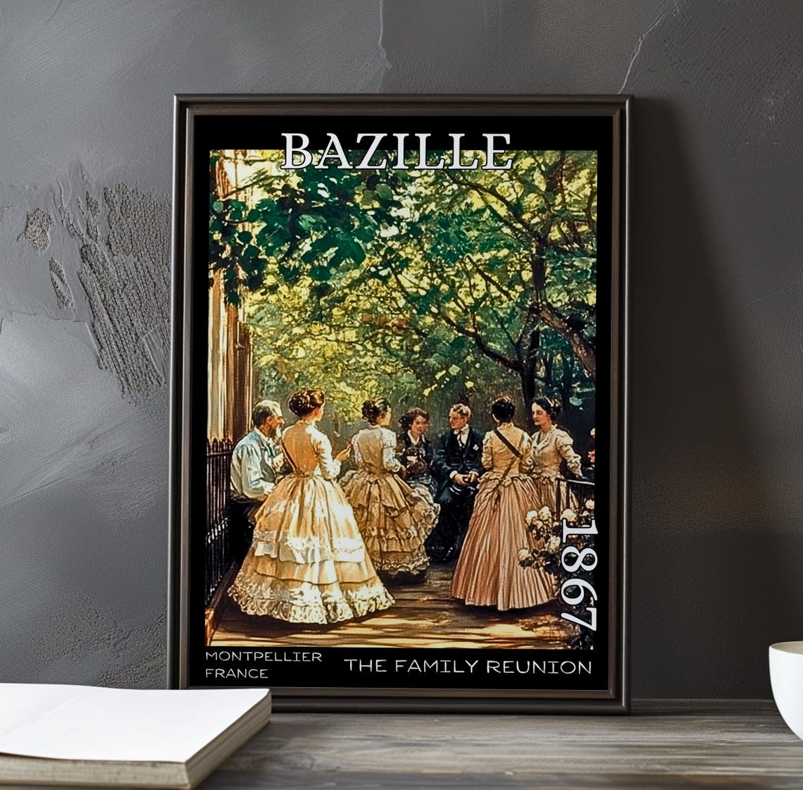 The Family Reunion 1867 Frdric Bazille Printposter Early French Modernism Garden Gathering Realist Plein Air Scene Impressionism Art