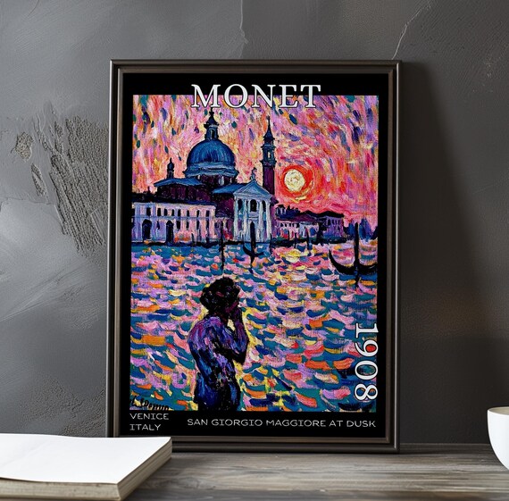 Claude Monet San Giorgio Maggiore 1908 Sun Swirl Venice Poster
