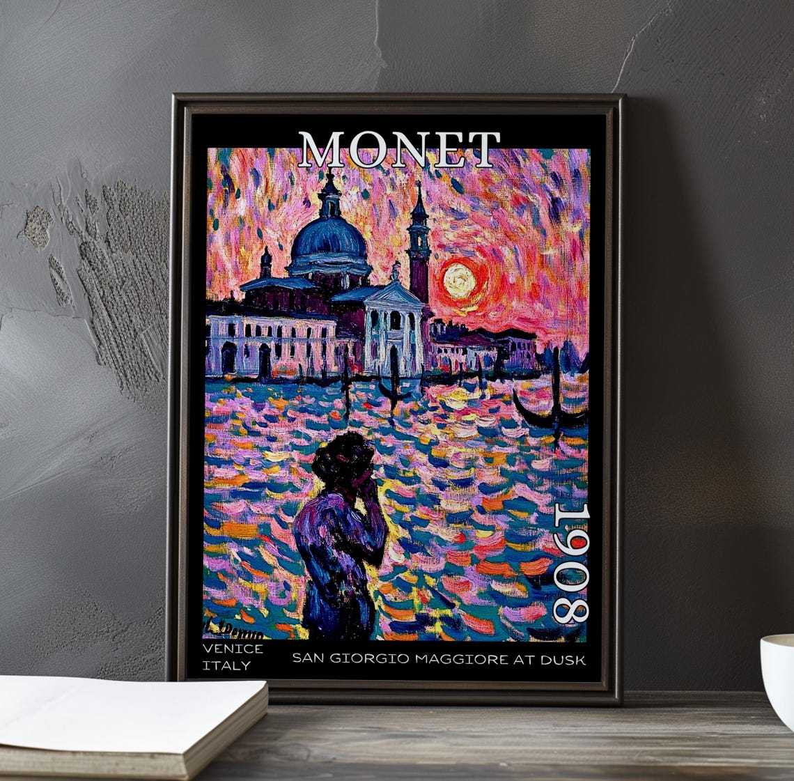 Claude Monet San Giorgio Maggiore 1908 Sun Swirl Venice Poster