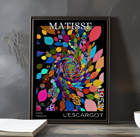 Matisse L'escargot 1953 Rainbow Confetti Petal Spiral Art Poster