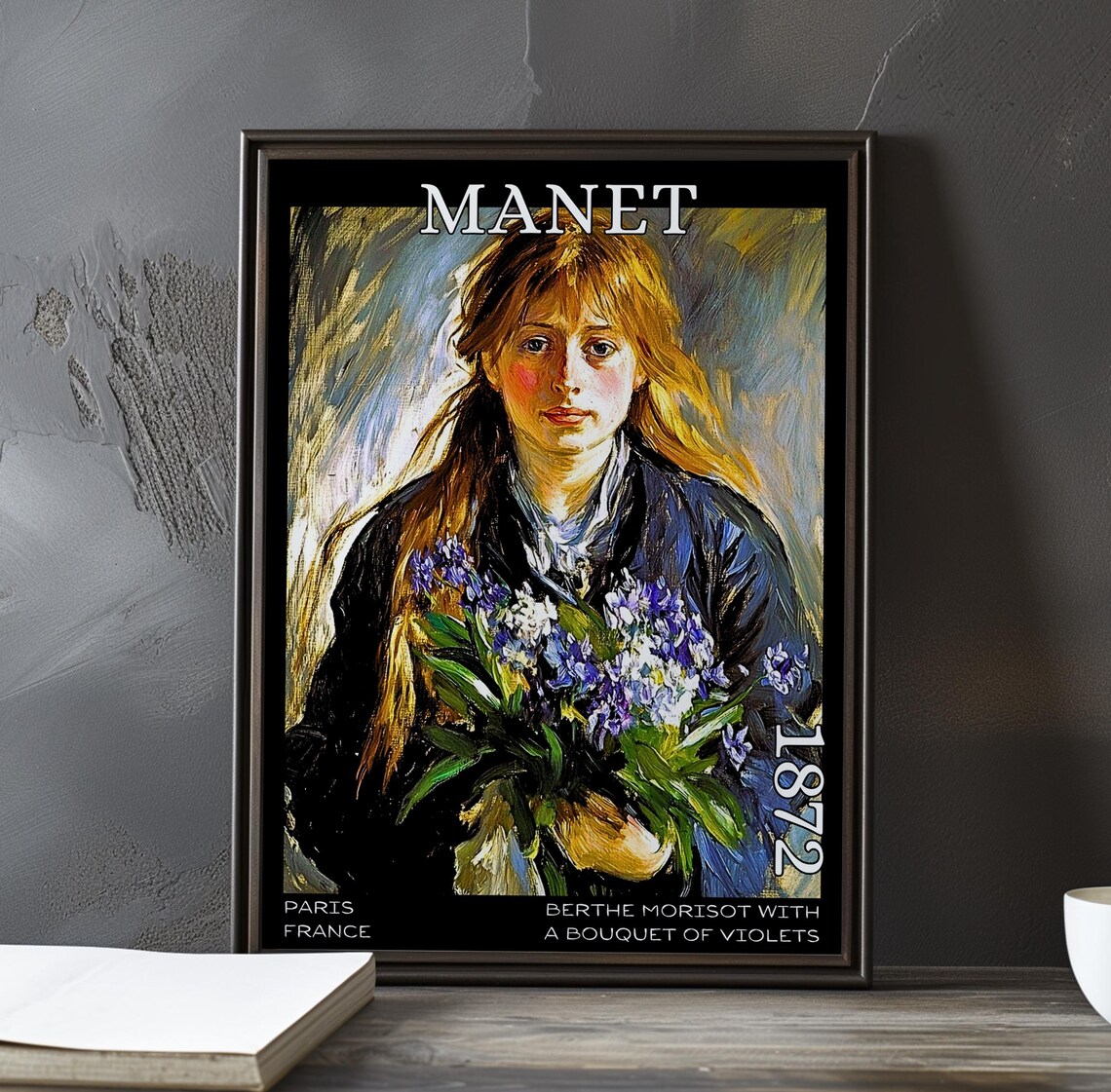 Manet Berthe Morisot with a Bouquet of Violets 1872 Paris Poster
