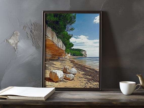 A Coastal View With Cliffs Paul Cezanne Inspired Impressionist Art Print French Landscape Maritime Poster Still Life