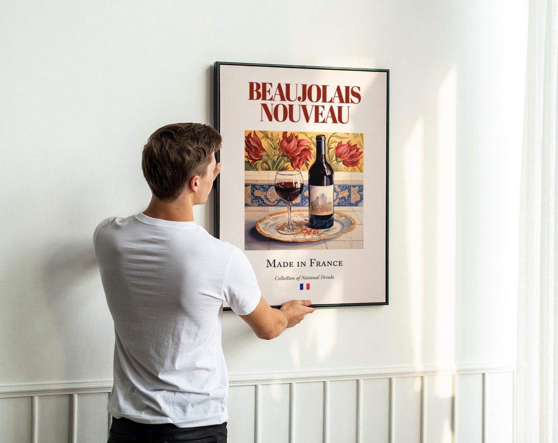 Beaujolais Nouveau Traditional Maiolica Tile Art Print - Image 3