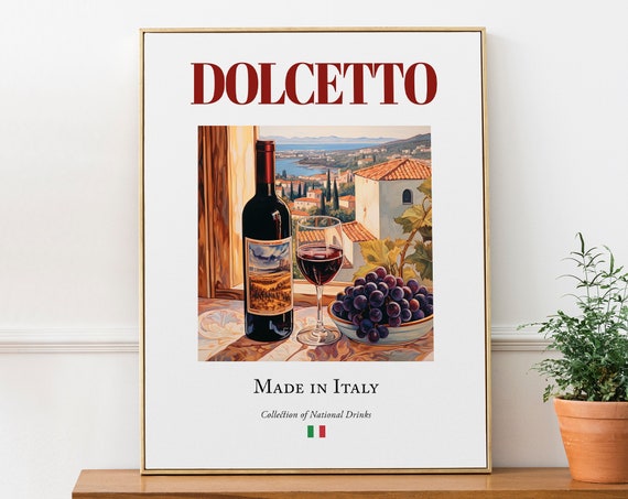 Dolcetto On Maiolica Tile, Italian Beverage Art Print