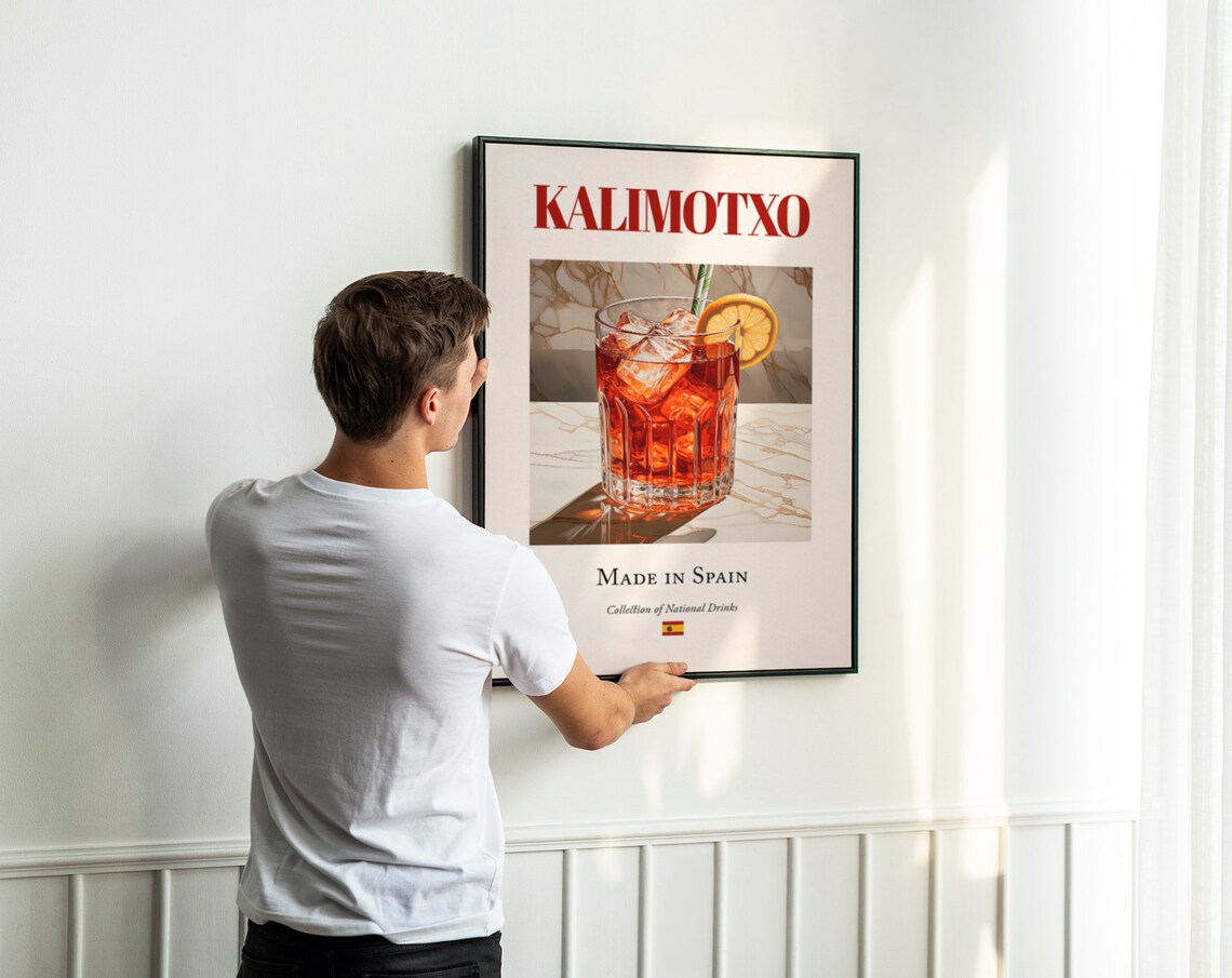 Kalimotxo On Maiolica Tile, Spanish Beverage Poster - Image 2