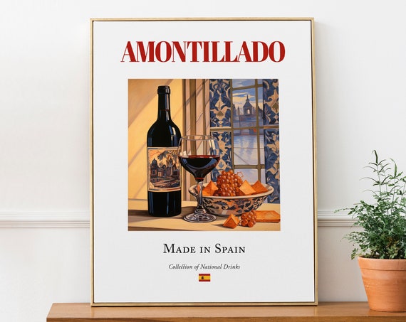 Amontillado on Maiolica Tile, Cadiz Beverage Poster