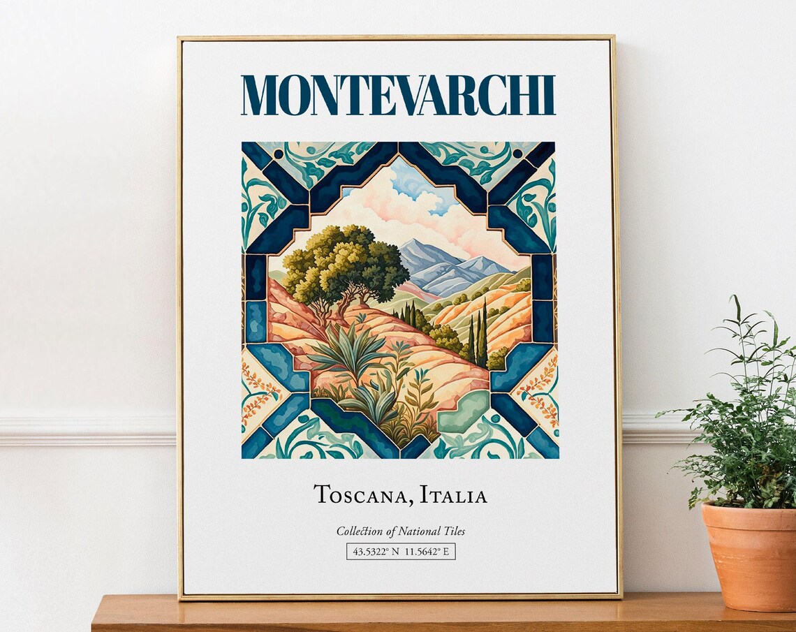 Montevarchi Toscana Italy Folk Maiolica Tile Print
