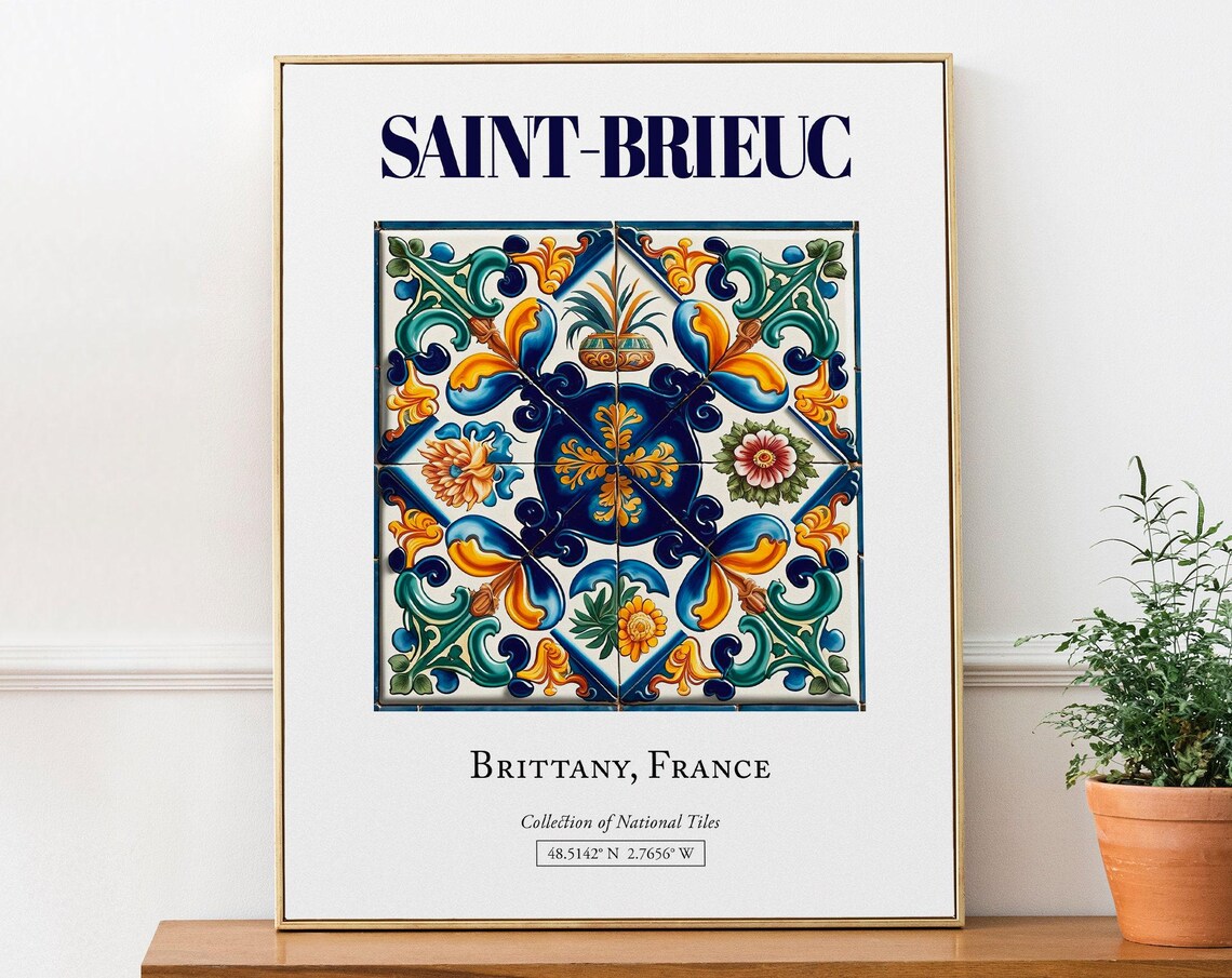 Saintbrieuc Brittany France Minimalist Travel Poster