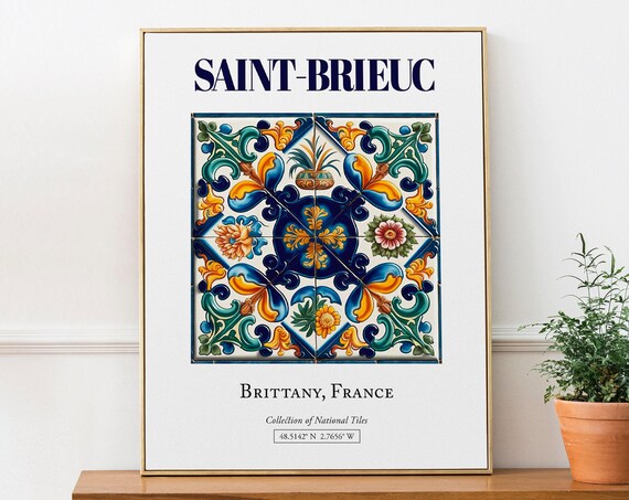 Saintbrieuc Brittany France Minimalist Travel Poster