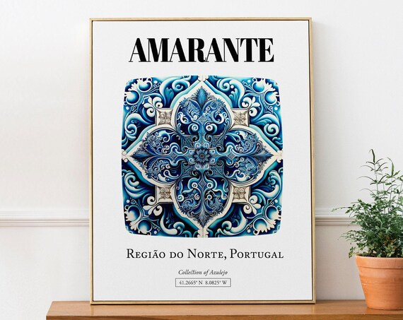 Amarante Regio Do Norte Portugal Tile Pattern Art Print