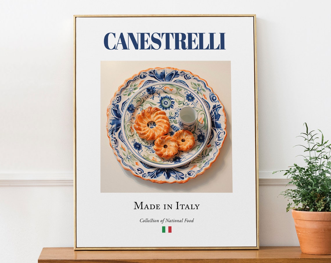 Canestrelli On Maiolica Tile Plate, Italian Food Poster
