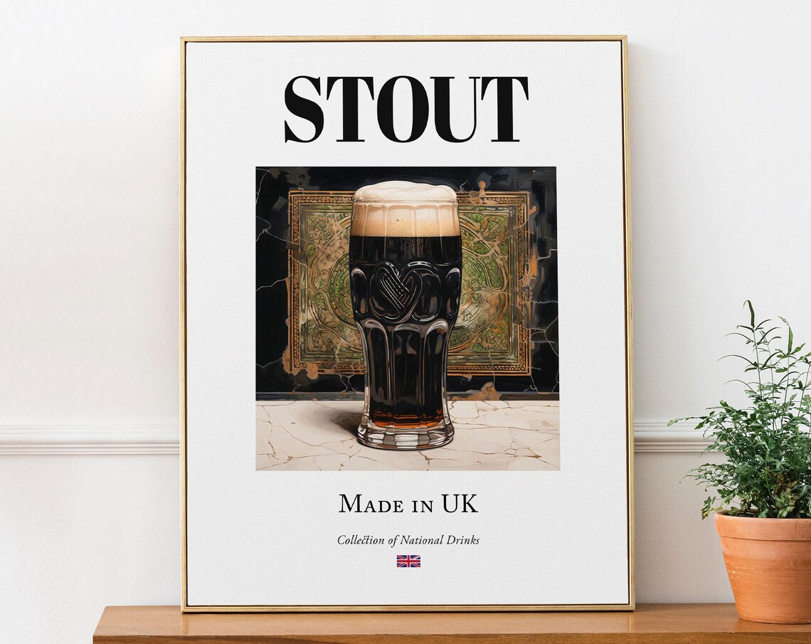Stout On Maiolica Tile, Traditional Beverage Poster