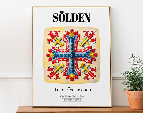 Slden Tirol Austria Traditional Tile Pattern Art Print