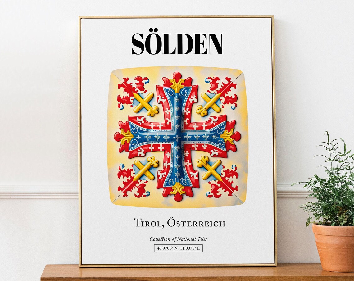 Slden Tirol Austria Traditional Tile Pattern Art Print