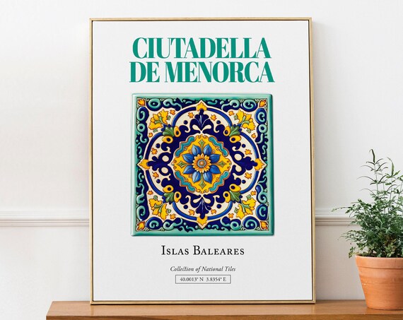 Ciutadella De Menorca, Spain Travel Poster Art Print