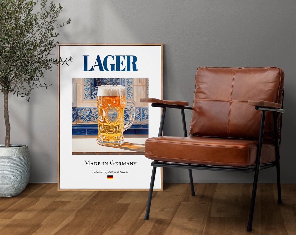 Lager on Maiolica Tile, Traditional German Art Print - Image 4