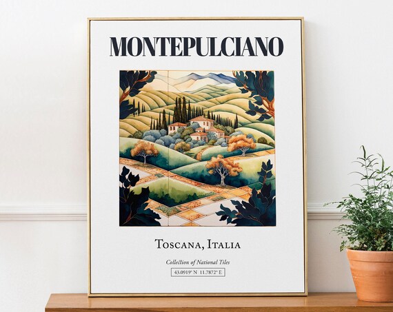 Montepulciano Toscana Italy Folk Maiolica Tile Art Print