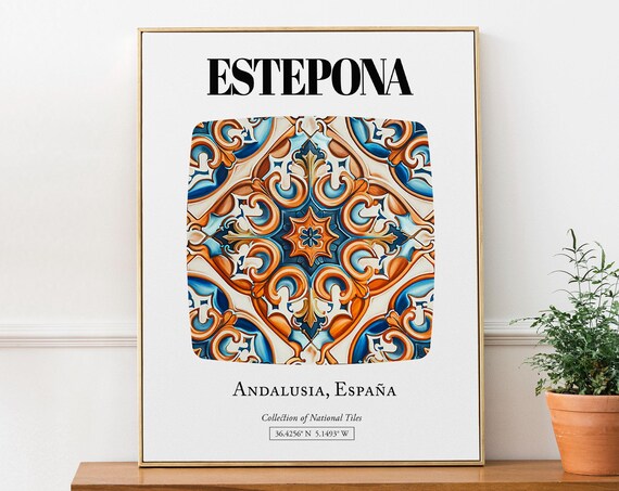 Estepona Andalusia Spain Traditional Tile Pattern Travel Poster