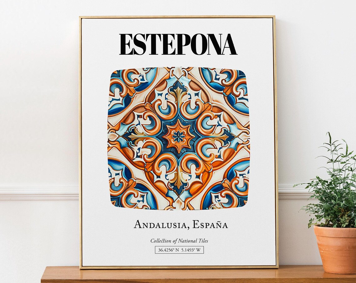 Estepona Andalusia Spain Traditional Tile Pattern Travel Poster