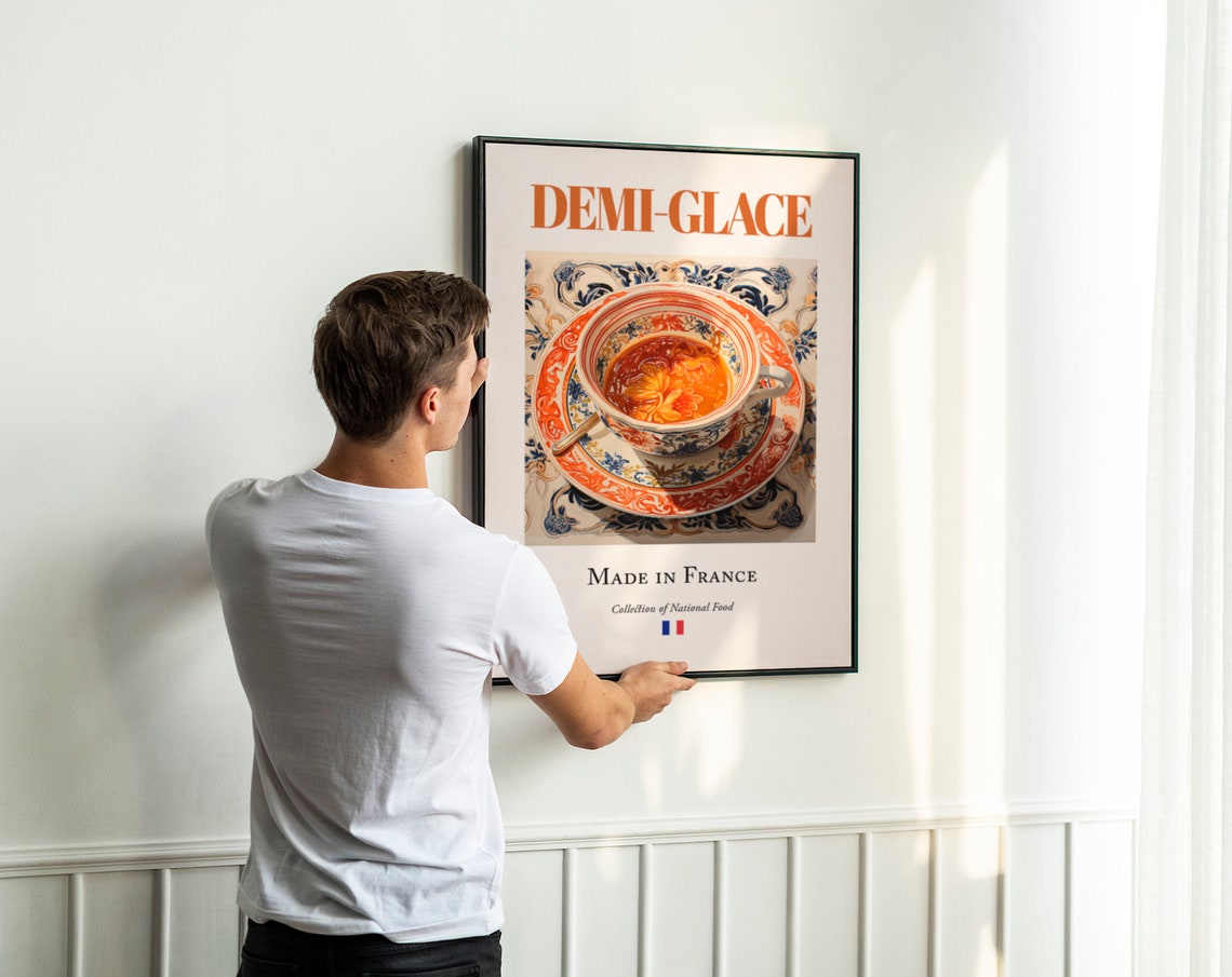 Demi Glace On Maiolica Tile Plate, Kitchen Art Print - Image 3