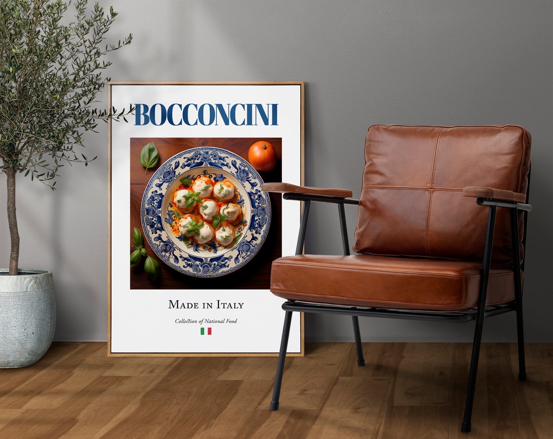 Bocconcini On Maiolica Tile Plate, Italian Food Poster - Image 4