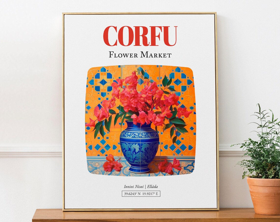 Corfu Flower Market Bougainvillea Art Print