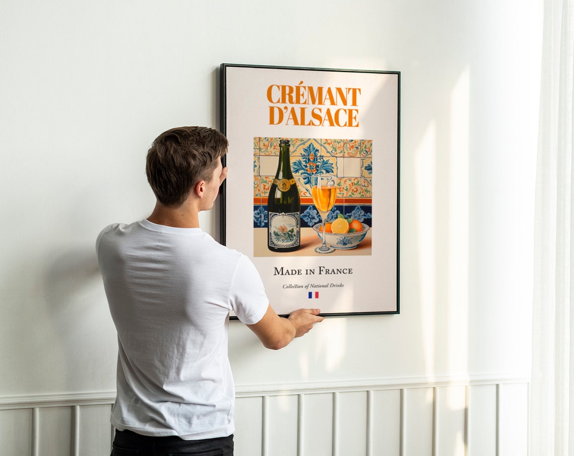 Crmant Dalsace On Maiolica Tile, French Beverage Poster - Image 2