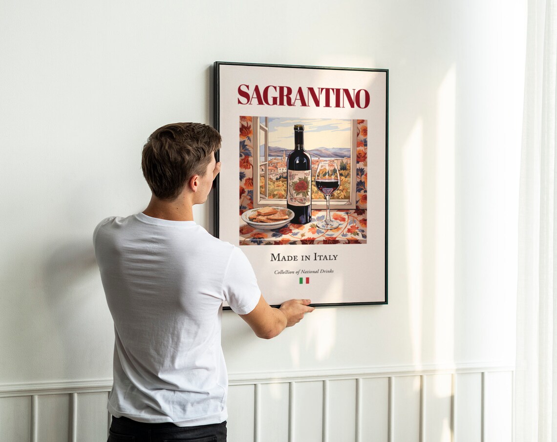 Sagrantino On Maiolica Tile, Italian Drink Poster - Image 3