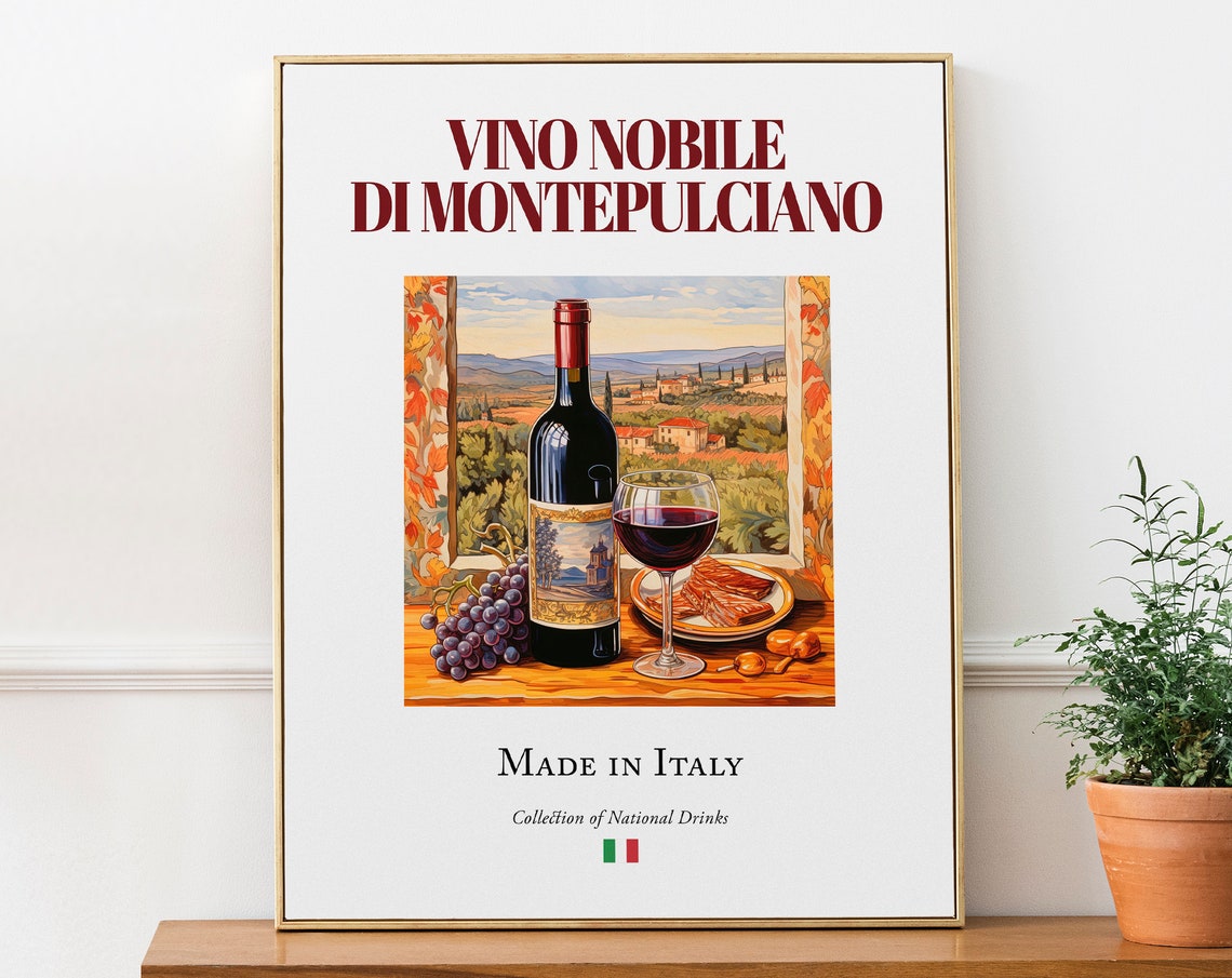 Vino Nobile Di Montepulciano, Italian Beverage Poster