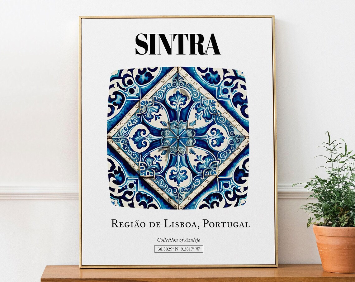Sintra, Portugal Traditional Tile Pattern Art Print