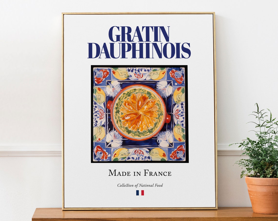Gratin Dauphinois on Maiolica Tile Plate Art Print