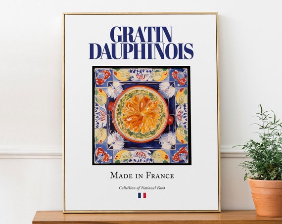 Gratin Dauphinois on Maiolica Tile Plate Art Print