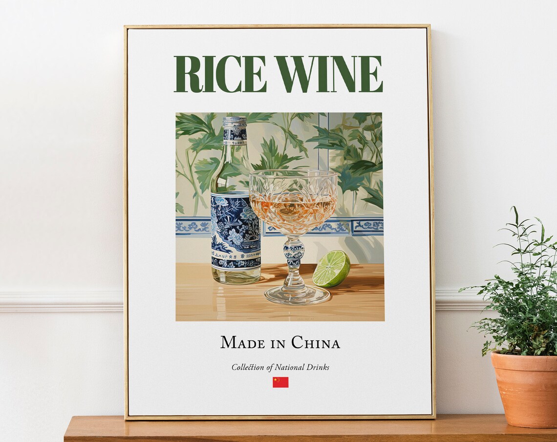 Rice Wine On Maiolica Tile, Kitchen And Bar Poster