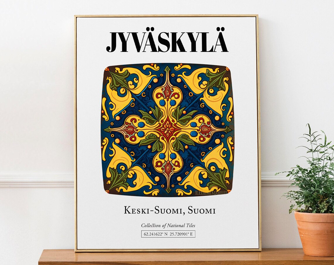 Jyvskyl, Finland Traditional Tile Pattern Art Print