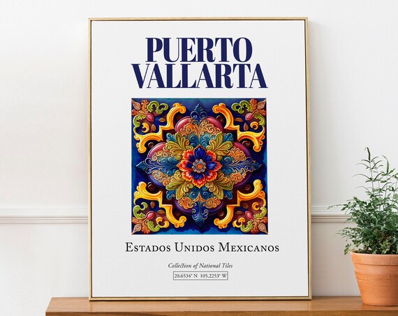 Puerto Vallarta Folk Traditional Tile Art Print