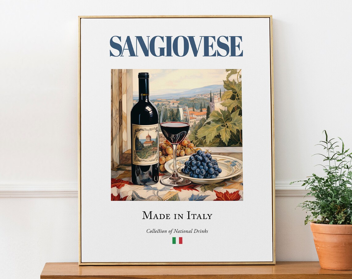 Sangiovese On Maiolica Tile, Kitchen And Bar Poster
