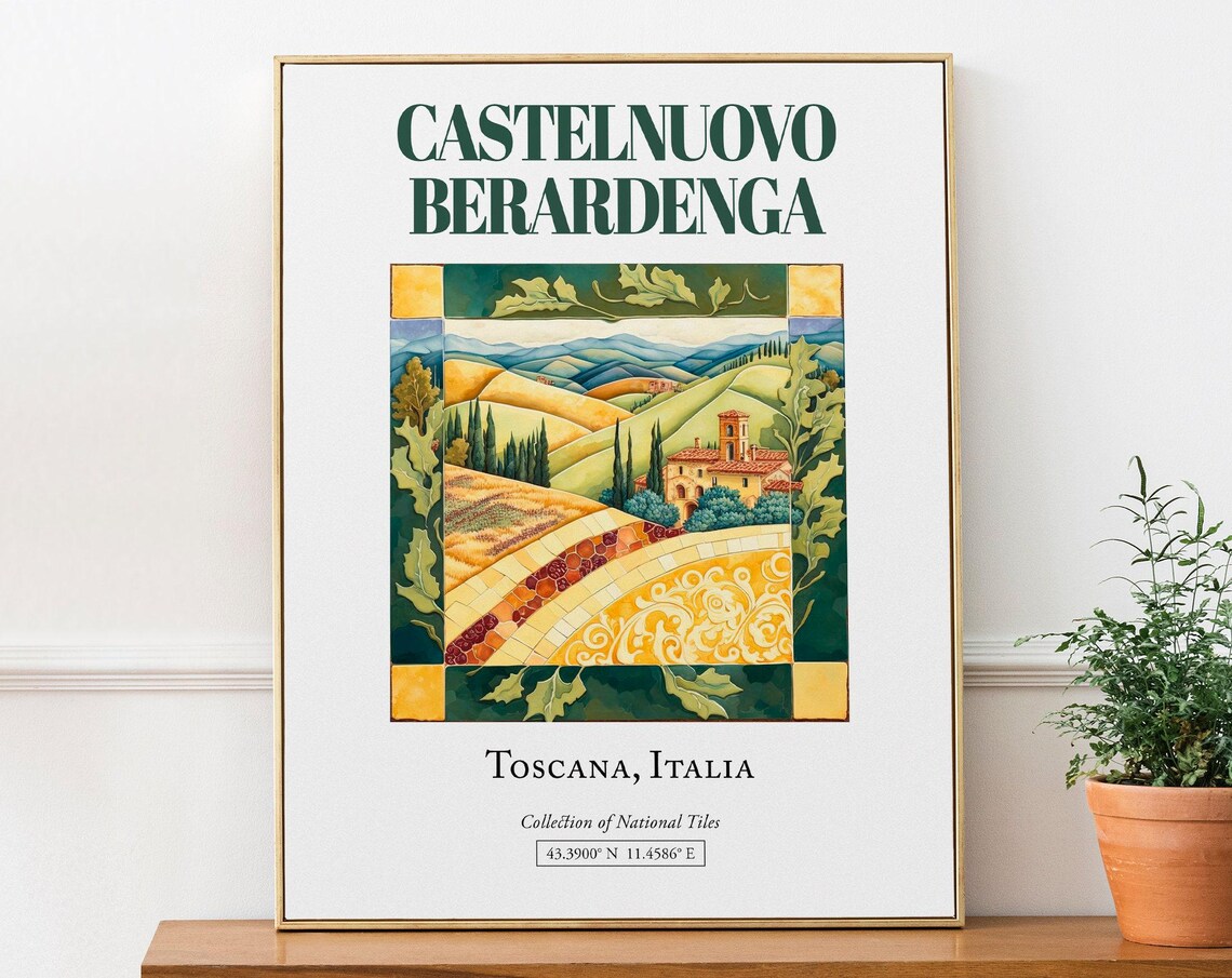 Castelnuovo Berardenga Toscana Italy Minimalist Travel Poster