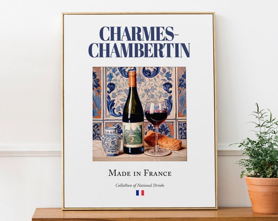 Charmes Chambertin Wine On Maiolica Tile, Poster Print