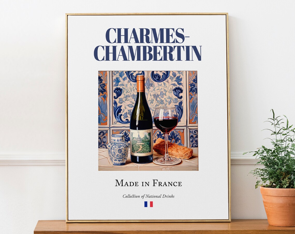 Charmes Chambertin Wine On Maiolica Tile, Poster Print