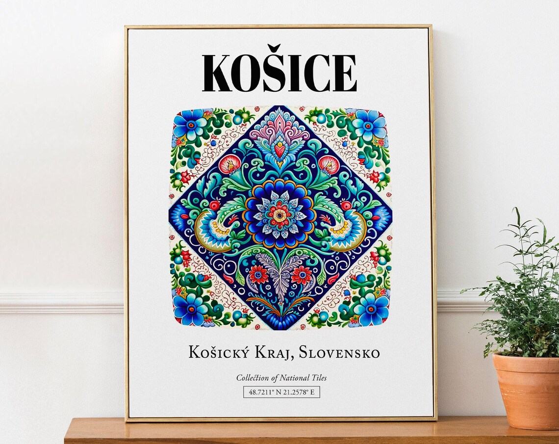 Koice Koick Kraj Slovensko Traditional Tile Pattern Art Print