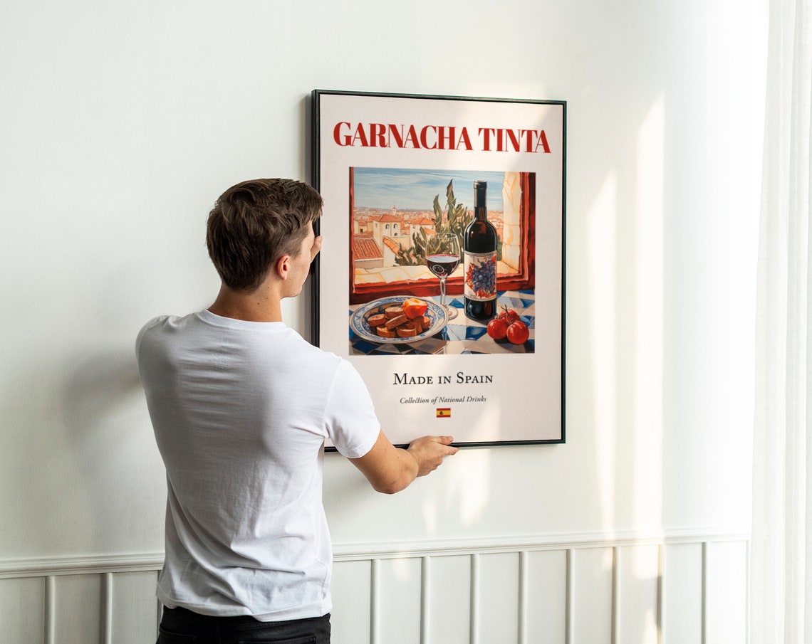 Garnacha Tinta On Maiolica Tile, Kitchen Bar Poster - Image 3