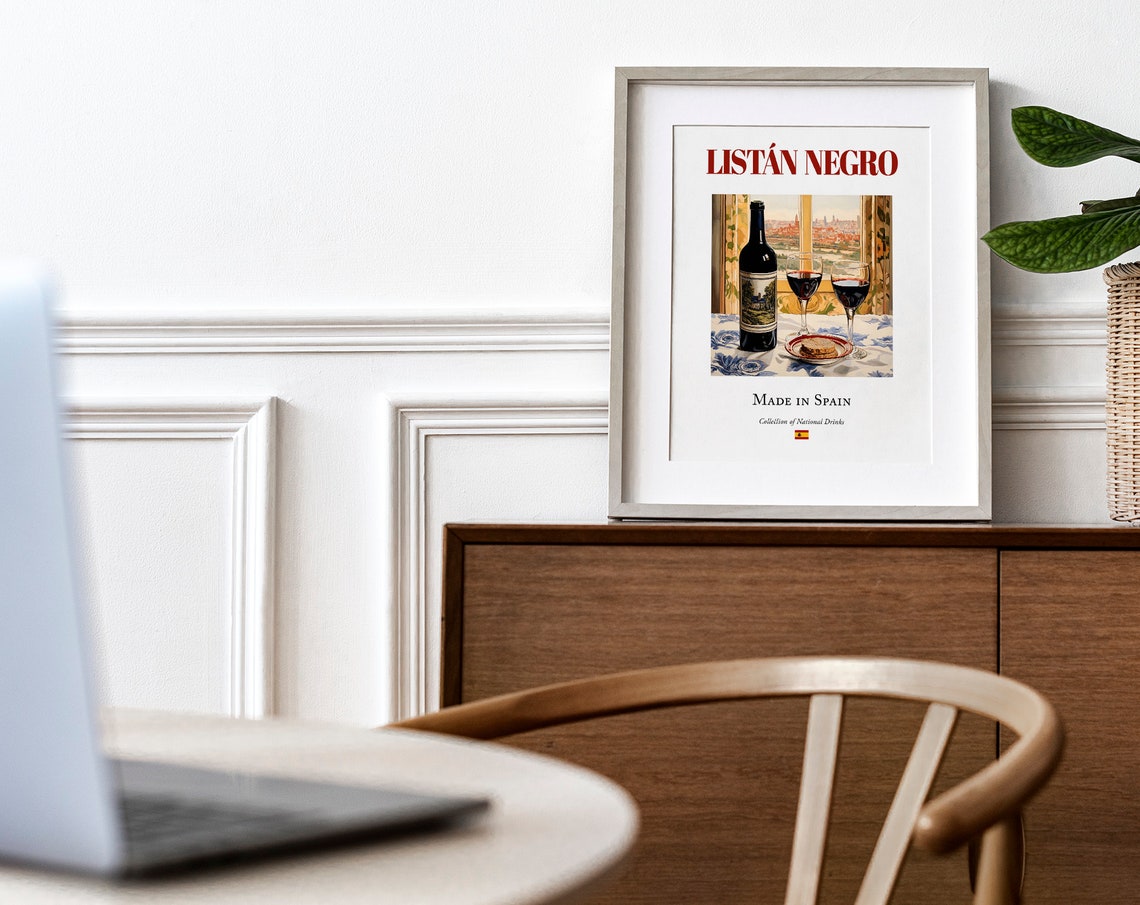 Listn Negro On Maiolica Tile, Kitchen Bar Art Print - Image 3