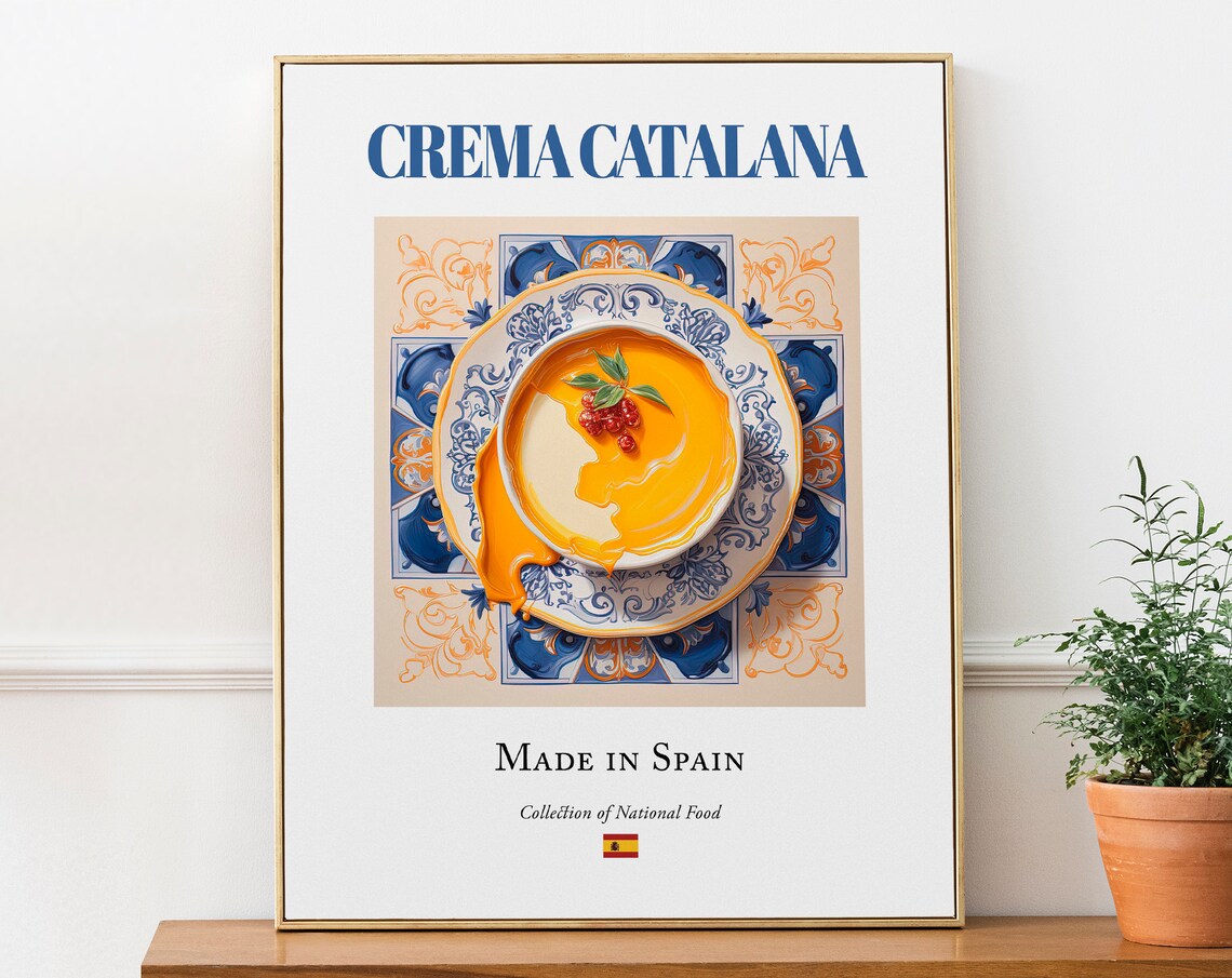 Crema Catalana on Maiolica Tile Plate Art Print