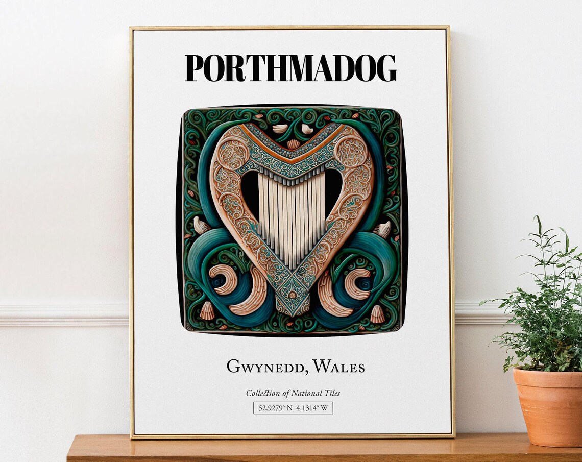 Porthmadog Gwynedd Wales Traditional Tile Pattern Poster